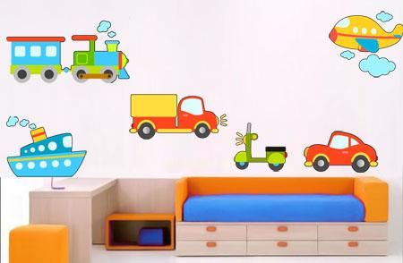 Vinilo decorativo 223 Infantiles Kit de Vehiculos Todo color y recortados