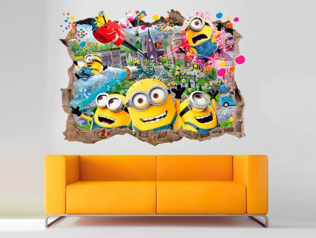 vinilo decorativo Minions 3D trampantojo
