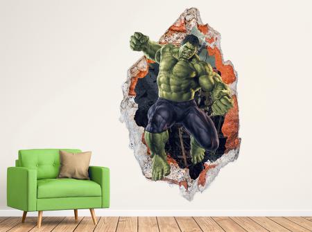 vinilo decorativo Hulk 3D con trampantojo