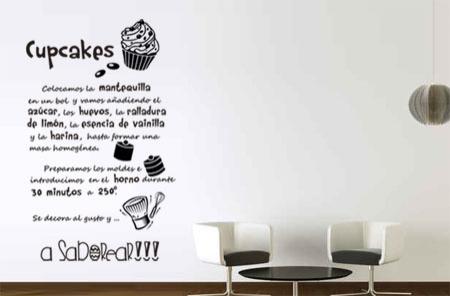 vinilo decorativo Receta de Cupcakes cocina