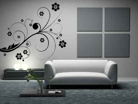 Decoración en vinilo floral