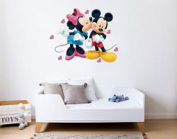 vinilo decorativo Mickey y Minnie Mouse beso y corazones
