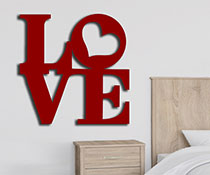 Texto decorativo 3D Love Corazon