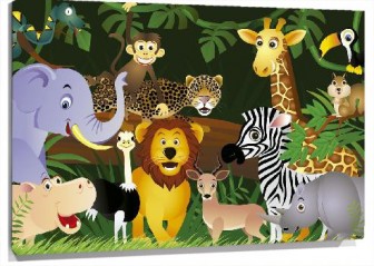 Lienzo Animales en la seva infantil