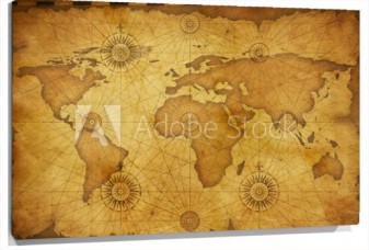 Lienzo Mapa antiguo con estilo vintage