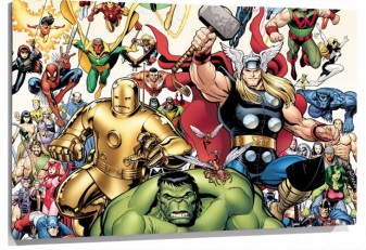 Lienzo Collage De Los Personajes De Comic De marvel