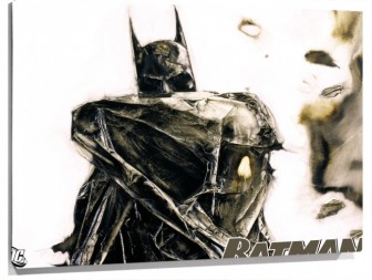 Lienzo Dibujo De Batman Tapandose La cara