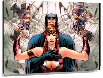 Lienzo Batman Sujetando A La Mujer maravilla