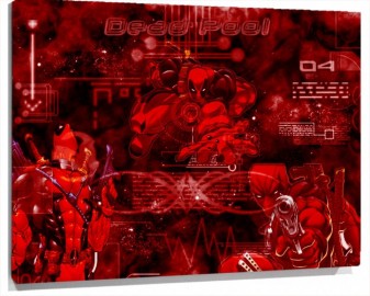 Lienzo Collage De Dead Pool En rojo