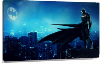 Lienzo Batman Mirando La Imagen Del Murcielago En El cielo