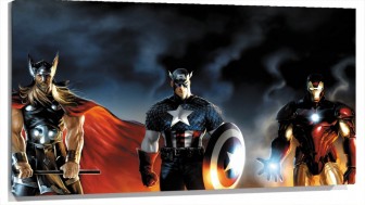 Lienzo Capitan America Thor Y Ironman De Los vengadores