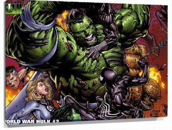 Lienzo Batalla De Hulk La Mujer Invisble Mister Fantastico La Mujer Hulk Y veneno