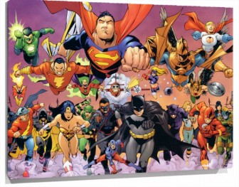 Lienzo Batman Flash Flecha Verde Linterna Verde Mujer Maravilla Power Girl Shazam Y superman 