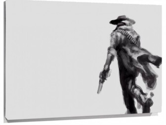 Lienzo Dibujo Borroso En Blanco Y Negro De Dark tower
