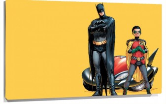 Lienzo Batman Y Robin Con El batmovil