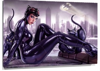 Lienzo Cat Woman Con gatos
