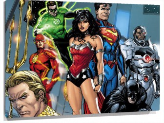 Lienzo Aquaman Batman Flash Linterna Verde Mujer Maravilla Y Superman En La Liga De La justicia