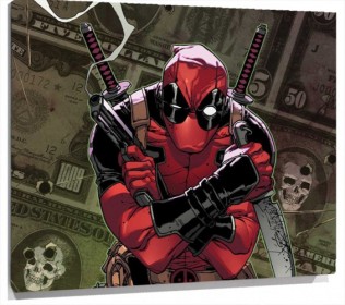Lienzo Dead Pool disparando
