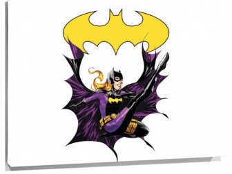 Lienzo Bat Girl Lanzando Una patada