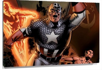 Lienzo Capitan America En batalla