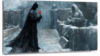 Lienzo Batman Visitando Una tumba