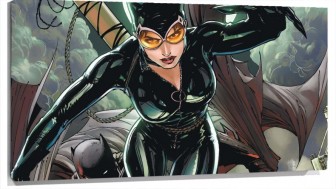 Lienzo Batman Y Cat Woman corriendo