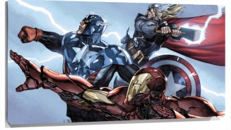 Lienzo Capitan America Thor Y Ironman De Los vengadores