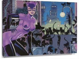 Lienzo Cat Woman Rodeada De gatos