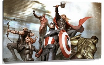 Lienzo Capitan America Hulk Ironman Ojo De Alcon Thor Y Viuda negra