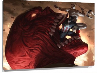 Lienzo Capitan America Dentro De La Boca De Red Skull En itself