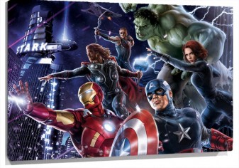 Lienzo Capitan America Hulk Iron Man Ojo De Halcon Thor Y Viuda Negra De Los vengadores
