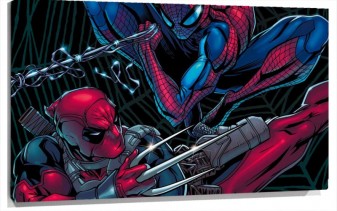 Lienzo Dead Pool Y spiderman