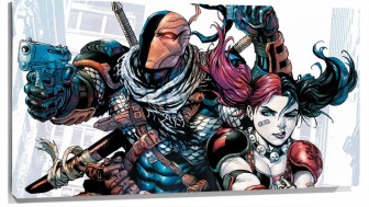 Lienzo Deathstroke Vs Harley quinn