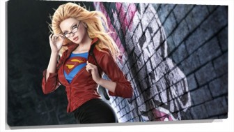 Lienzo Super Girl Con gafas