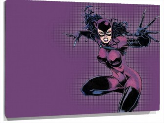 Lienzo Cat Woman Fondo morado