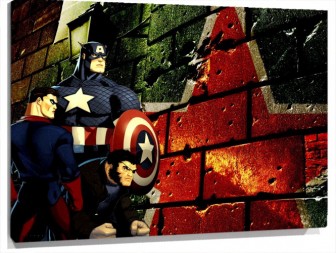 Lienzo Capitan America Lobezno Y superman