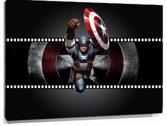 Lienzo Capitan America Levantando El escudo