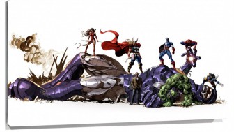 Lienzo Capitan America Hulk Spiderman Thor Y lobezno