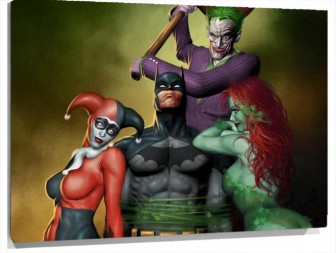 Lienzo Batman Hiedra Venenosa Joker Harley quinn