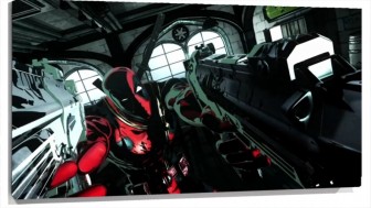 Lienzo Dead-pool disparando