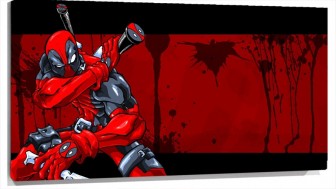 Lienzo Dead Pool Sujetando Una espada