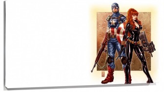 Lienzo Capitan America Y Viuda negra