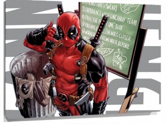 Lienzo Dead Pool Haciendo Un Simbolo Con La mano