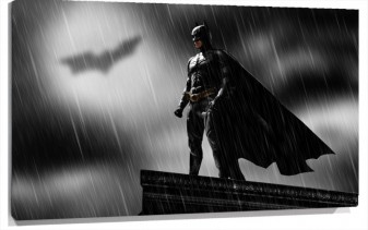 Lienzo batman y la luna con forma de murcielago en la pelicula el caballero oscuro