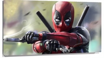 Lienzo Dead Pool disparando