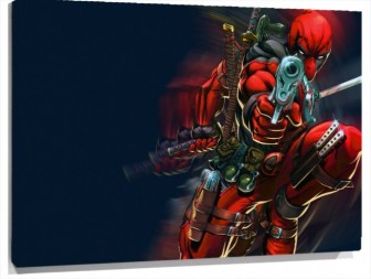 Lienzo Dead Pool disparando