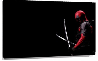Lienzo Dead Pool Con Dos espadas