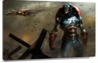 Lienzo Capitan America Y Aviones De fondo