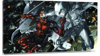 Lienzo Dead Pool Vs Caballero luna