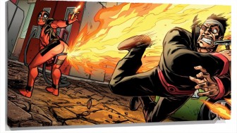Lienzo Dead Pool Lanzando Llamas De Espalda A mouth